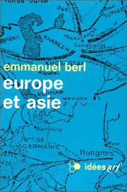 Cover of: Europe et Asie by Emmanuel Berl