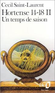 Cover of: Hortense 14-18, tome 2 : Un temps de saison