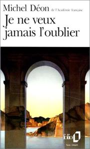 Cover of: Je ne veux jamais l'oublier