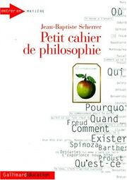 Cover of: Petit cahier de philosophie