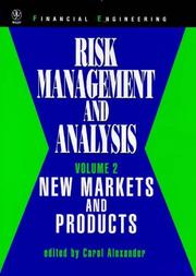 Cover of: Risk Management and Analysis, New Markets and Products by Carol Alexander