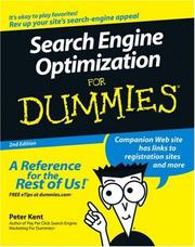 Cover of: Search Engine Optimization For Dummies by Peter Kent