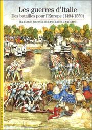 Cover of: Les Guerres d'Italie  by Jean-Louis Fournel, Jean-Claude Zancari