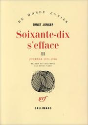 Cover of: Soixante-dix s'efface by Ernst Jünger