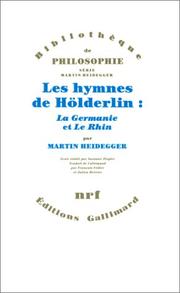 Cover of: Les hymnes de Hölderlin by Martin Heidegger, Suzanne Ziegler