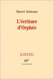 Cover of: L'Ecriture d'Orphée by Marcel Detienne