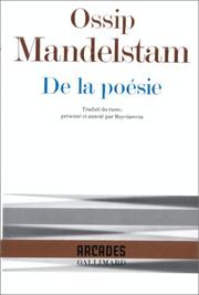 Cover of: De la poésie by Osip Mandelʹshtam