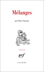 Cover of: Mélanges by Guenon
