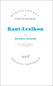 Cover of: Kant-Lexikon by Eisler R