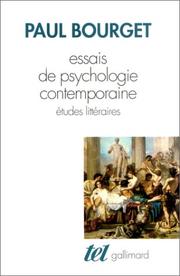 Cover of: Essais de psychologie contemporaine by Paul Bourget, André Guyaux