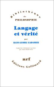 Cover of: Langage et vérité