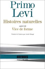 Cover of: Histoires naturelles, suivi de "Vice de forme"