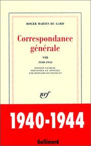 Cover of: Correspondance générale, tome 8 : 1940-1944