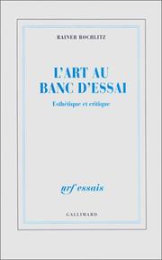 Cover of: L'art au banc d'essai