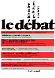 Cover of: Revue Le Débat, numéro 115 : Mai-août 2001