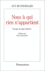 Cover of: Nous, à qui rien n'appartient
