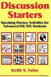 Cover of: Discussion starters: speaking fluency activities for advanced ESL/EFL students