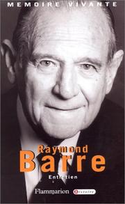 Cover of: Raymond Barre : Entretien
