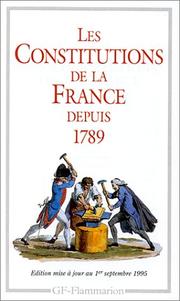 Cover of: Les Constitutors De Le France by Depuis