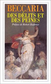 Cover of: Des délits et des peines by Cesare Beccaria