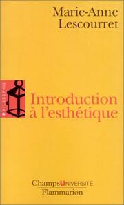 Cover of: Introduction à l'esthétique