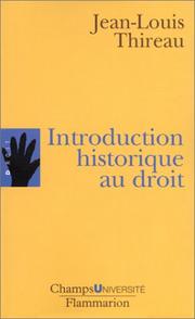 Cover of: Introduction historique au droit