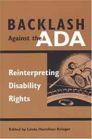 Cover of: Backlash Against The ADA:  Reinterpreting Disability Rights (Corporealities:  Discourses of Disability) | Linda Hamilton Krieger