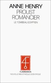 Cover of: Proust romancier by Anne Henry
