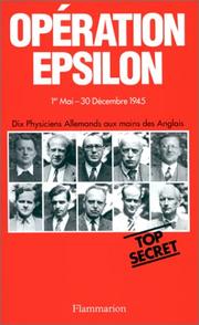 Cover of: Opération Epsilon by Sir Charles Frank