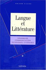 Langue Et Literature by R. Eluerd