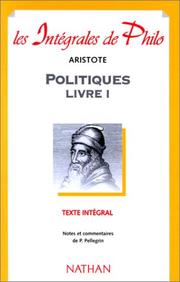 Cover of: Aristote : Politiques, livre 1