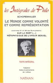 Cover of: Le Monde comme volonté et comme représentation