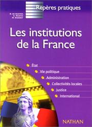Cover of: Les Institutios De La France by B. de Gunten
