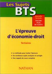 Cover of: L'Epreuve d' économie - Droit