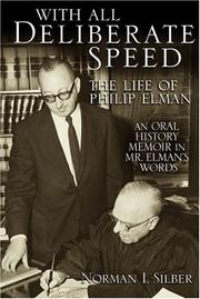 Cover of: With all deliberate speed: the life of Philip Elman : an oral history memoir
