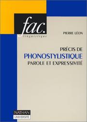 Cover of: Précis de phonostylistique: Parole et expressivité
