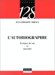 Cover of: L'autobiographie  by Jean-Philippe Miraux, 128, Jean-Philippe Miraux, 128