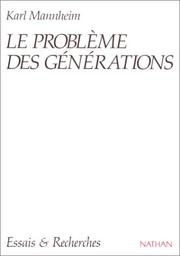 Cover of: Le problème des générations by Karl Mannheim