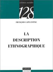 Cover of: La description ethnographique