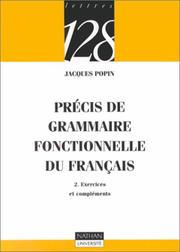 Cover of: Précis de grammaire fonctionnelle du Français, tome 2 : Exercices et compléments