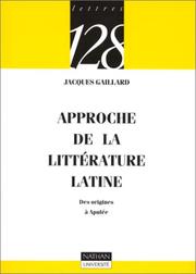 Cover of: Approche de la litterature latine