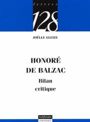 Cover of: Honoré de Balzac : Bilan critique