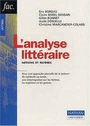 Cover of: L'Analyse littéraire : Notions et Repères