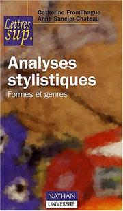Cover of: Analyses stylistiques - formes et genres np