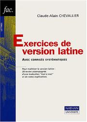 Cover of: Exercices de version latine avec corrigés systématiques, nouvelle édition