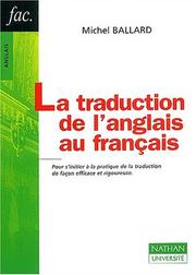 Cover of: La traduction de l'anglais au français