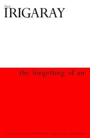 Cover of: Forgetting of Air (Athlone Contemporary European Thinkers)