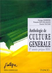 Cover of: Anthologie de culture générale
