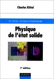 Cover of: Physique de l'état solide by Charles Kittel