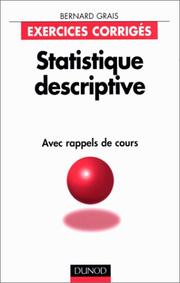 Cover of: Statistiques descriptives avec rappels de cours